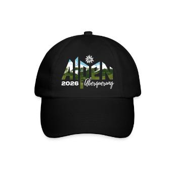 Alpen Überquerung 2026 - Wandern - Baseballkappe - Schwarz/Schwarz - Vorne