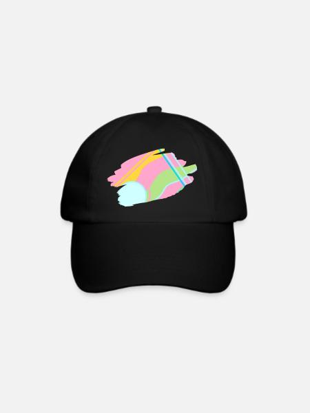 Pastell Abstrakt Design - Baseballkappe - Schwarz/Schwarz