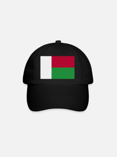 Madagaskar-Flagge - Baseballkappe - Schwarz/Schwarz