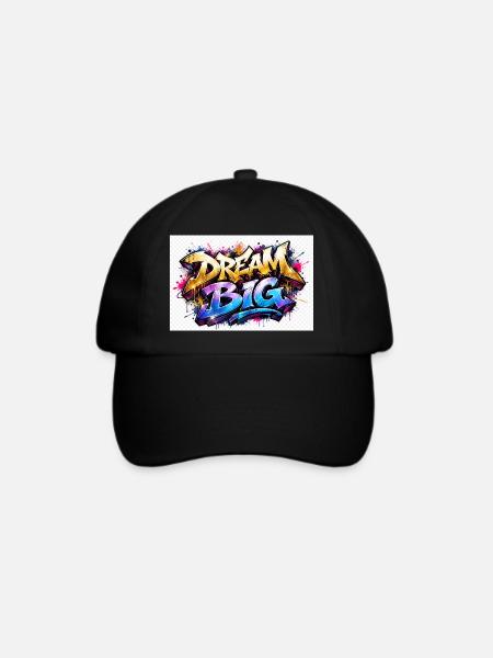 Dream Big Graffiti Druckkunst - Baseballkappe - Schwarz/Schwarz