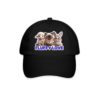 Fluffy Liebe Trio - Baseballkappe - Schwarz/Schwarz - Vorne