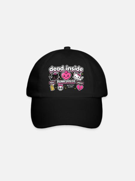 Süßes urbanes Punk-Herz - Baseballkappe - Schwarz/Schwarz
