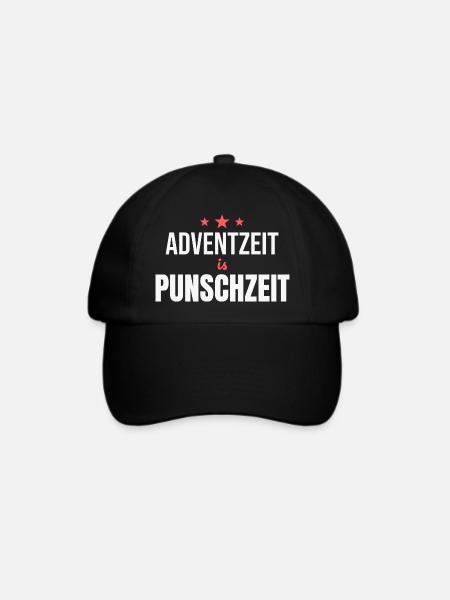 Adventzeit is Punschzeit – Lustiges Dialekt-Shirt - Baseballkappe - Schwarz/Schwarz