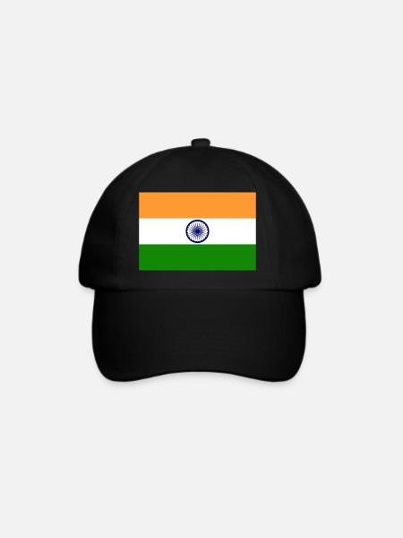 indien, Fahne, Flagge, india - Baseballkappe - Schwarz/Schwarz