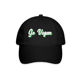 Go Vegan - Baseballkappe - Schwarz/Schwarz - Vorne