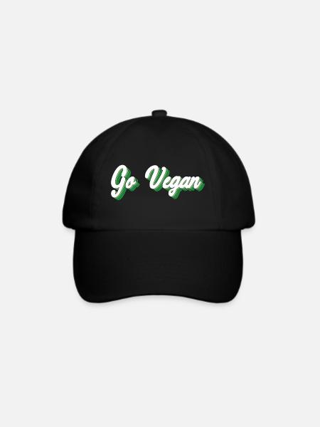 Go Vegan - Baseballkappe - Schwarz/Schwarz
