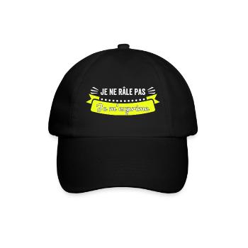 T-Shirt Ich beschwere mich nicht Ich drücke mich beschweren humorvoll aus - Baseballkappe - Schwarz/Schwarz - Vorne