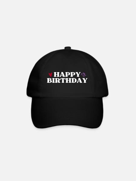 Happy Birthday - Baseballkappe - Schwarz/Schwarz