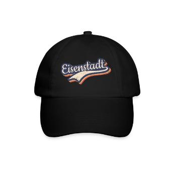 Österreich Eisenstadt Burgenland Retro Typografie - Baseballkappe - Schwarz/Schwarz - Vorne