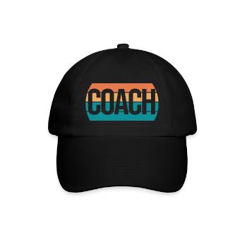 Coach Geschenk Mann Frau Trainer - Baseballkappe - Schwarz/Schwarz - Vorne