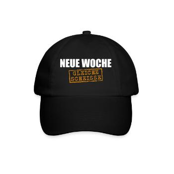 Neue Woche, gleiche Scheisse - Baseballkappe - Schwarz/Schwarz - Vorne