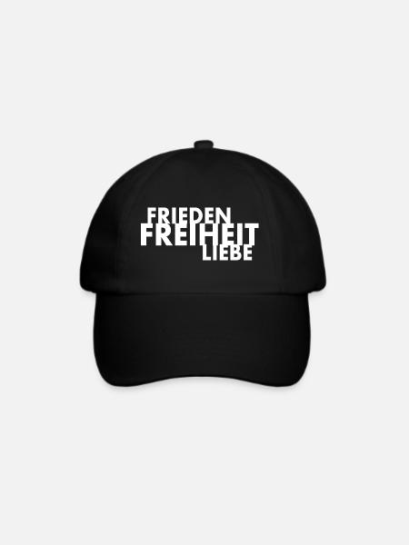 Frieden freiheit liebe - Baseballkappe - Schwarz/Schwarz