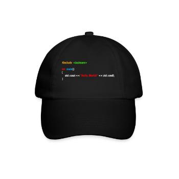 Hello World Code - Baseballkappe - Schwarz/Schwarz - Vorne