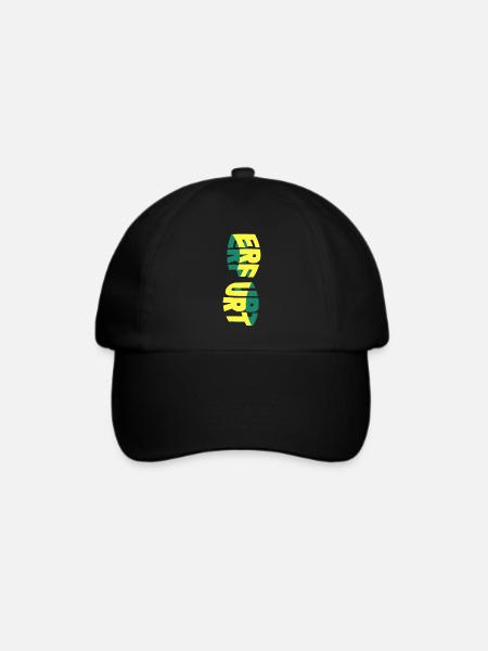 Erfurt Deutschland Stadt Skyline Schrift Bunt - Baseballkappe - Schwarz/Schwarz