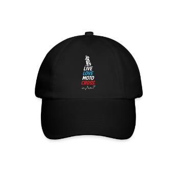Live Love Motocross - Baseballkappe - Schwarz/Schwarz - Vorne