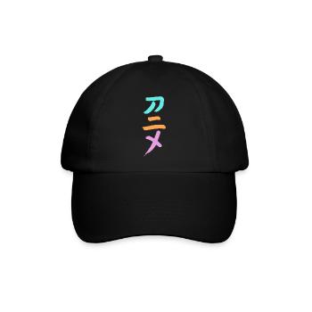 Anime (Trickfilm) Japanisch Schriftzeichen -TUSCHE - Baseballkappe - Schwarz/Schwarz - Vorne
