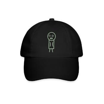 Schockierte Figur - Baseballkappe - Schwarz/Schwarz - Vorne