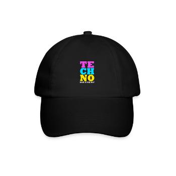 Rave Raver Techno music Techno bass Mischpult - Baseballkappe - Schwarz/Schwarz - Vorne