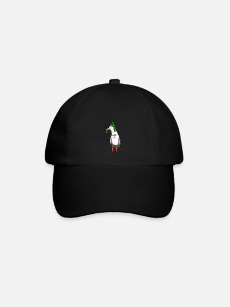 Möwe Meer Küste Winter Geschenkidee - Baseballkappe - Schwarz/Schwarz