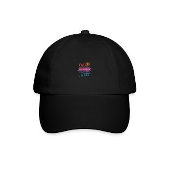Geschenk für Jannik - Baseballkappe - Schwarz/Schwarz - Vorne