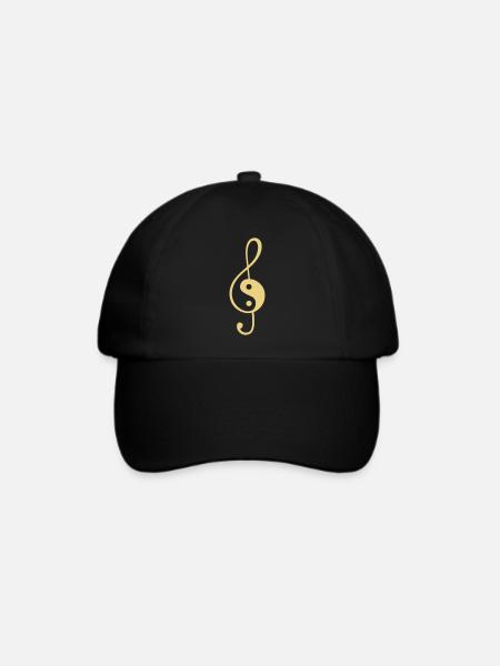 meditieren mit musik - Baseballkappe - Schwarz/Schwarz