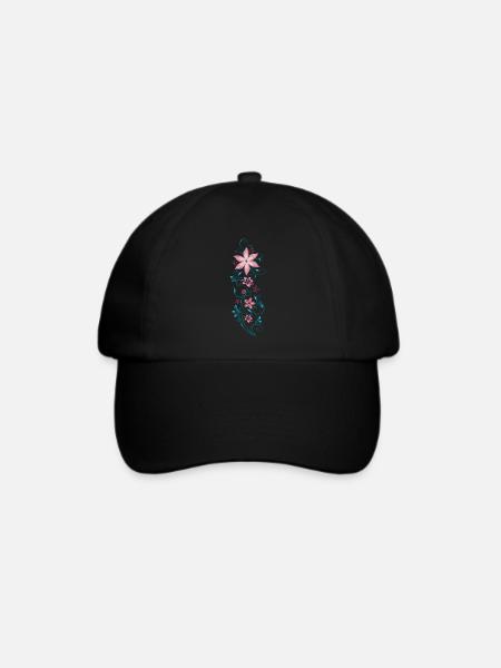 Blumen Blüten Sommer tropisch bunt - Baseballkappe - Schwarz/Schwarz