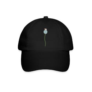 Mohn Kapsel - Baseballkappe - Schwarz/Schwarz - Vorne