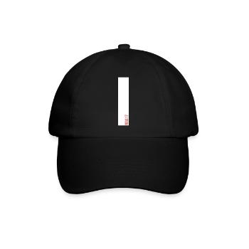 NOIA17 Streetwear mit weissem Balken - Baseballkappe - Schwarz/Schwarz - Vorne
