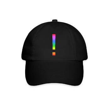 Regenbogen-Ausrufezeichen - Baseballkappe - Schwarz/Schwarz - Vorne