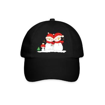 Christmas snowmen. - Baseballkappe - Schwarz/Schwarz - Vorne