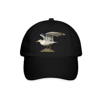 seagull gull moewe2 - Baseballkappe - Schwarz/Schwarz - Vorne