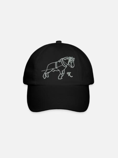 kaltblutziehtsilhouette - Baseballkappe - Schwarz/Schwarz