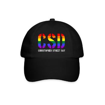 CSD - Christopher Street Day - Gay Pride - LGBT - Baseballkappe - Schwarz/Schwarz - Vorne