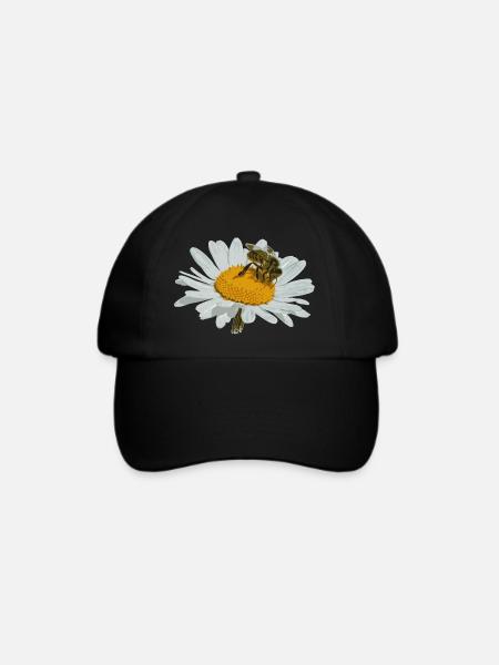 Margerite Blüten Vektor Kunst - Baseballkappe - Schwarz/Schwarz
