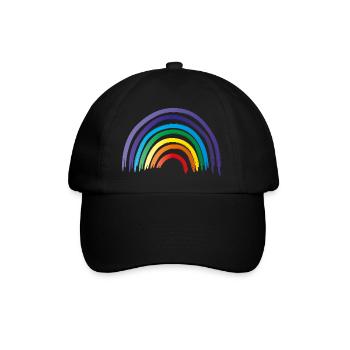 Regenbogen als Symbol der Hoffnung und Gleichheit - Baseballkappe - Schwarz/Schwarz - Vorne