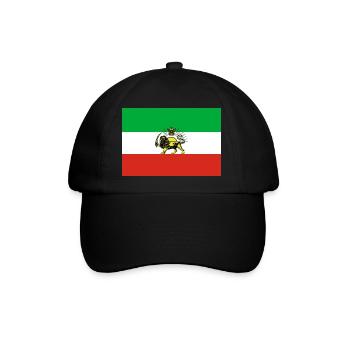 Persisch / iranische Flagge für Pahlavi Shah - Baseballkappe - Schwarz/Schwarz - Vorne
