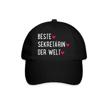 Beste Sekretärin der Welt - Baseballkappe - Schwarz/Schwarz - Vorne