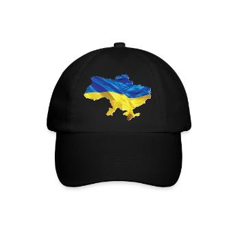 Ukraine Flagge in der Ukraine Landkarte - Baseballkappe - Schwarz/Schwarz - Vorne