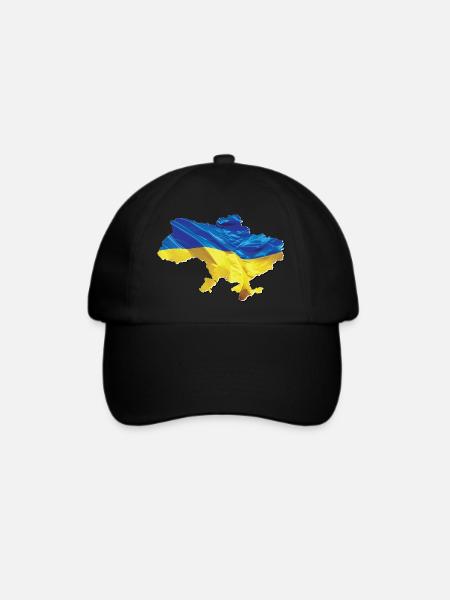 Ukraine Flagge in der Ukraine Landkarte - Baseballkappe - Schwarz/Schwarz