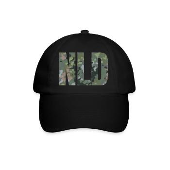 GB Camouflage NLD Text! - Baseballkappe - Schwarz/Schwarz - Vorne