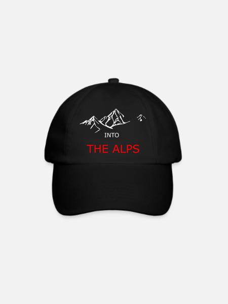text into the alps - Baseballkappe - Schwarz/Schwarz