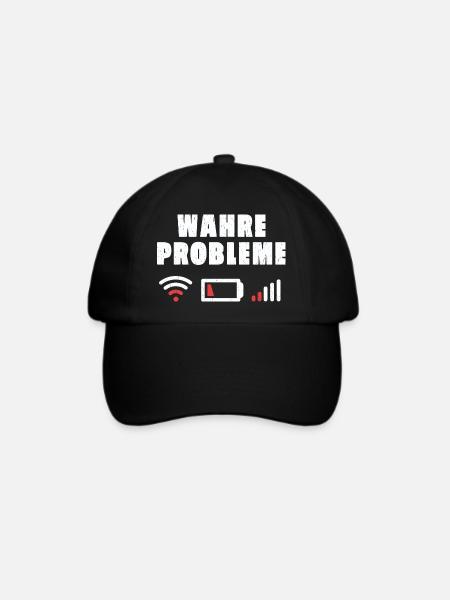 Wahre Probleme Internet WLAN Akku Empfang Geschenk - Baseballkappe - Schwarz/Schwarz