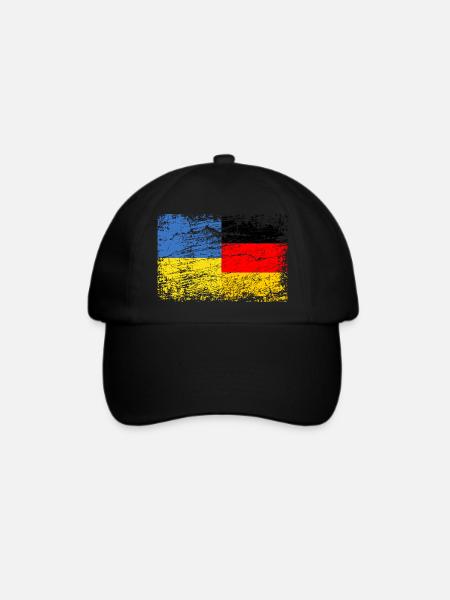 Ukraine Deutschland Flagge Ukrainisch Deutsch - Baseballkappe - Schwarz/Schwarz