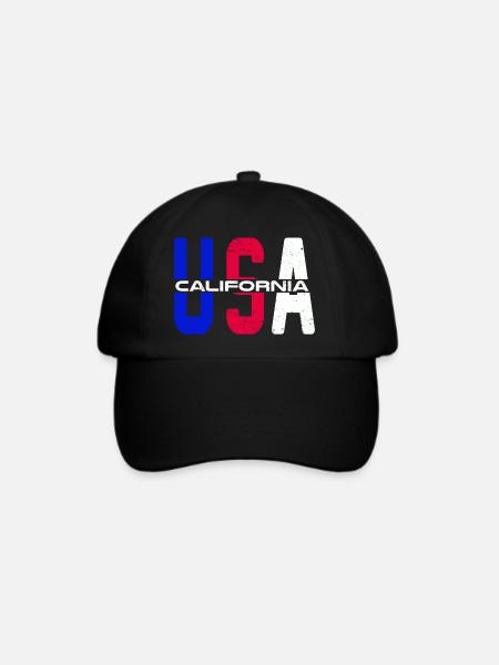 Usa California Vintage stolzer US-Bürger - Baseballkappe - Schwarz/Schwarz