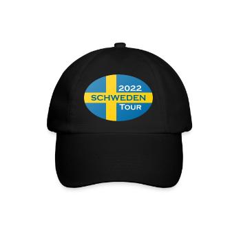 schwedentour 2022 oval - Baseballkappe - Schwarz/Schwarz - Vorne
