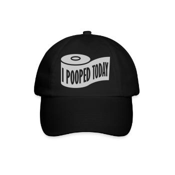 I pooped today Zitat - Baseballkappe - Schwarz/Schwarz - Vorne