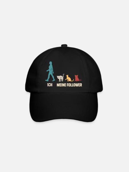 Ich Meine Follower Katzen - Baseballkappe - Schwarz/Schwarz