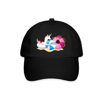 Unicorn Strandparty Sommer - Baseballkappe - Schwarz/Schwarz - Vorne
