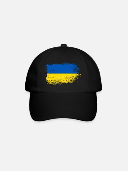 Hinweis Pinselstrich Ukraine - Baseballkappe - Schwarz/Schwarz