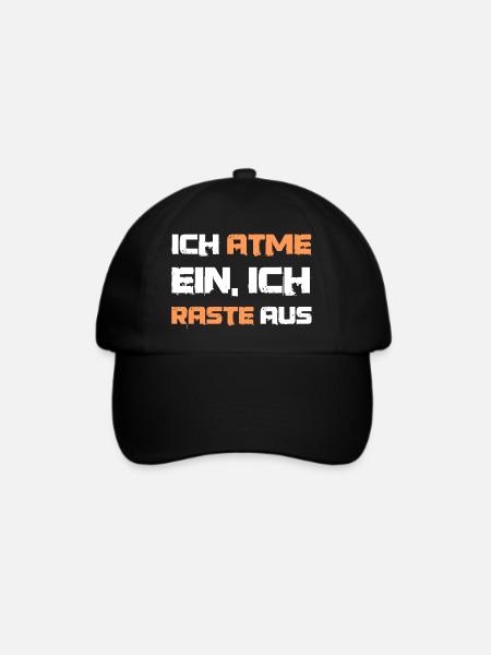 Lustiger Spruch Ich atme ein - Baseballkappe - Schwarz/Schwarz